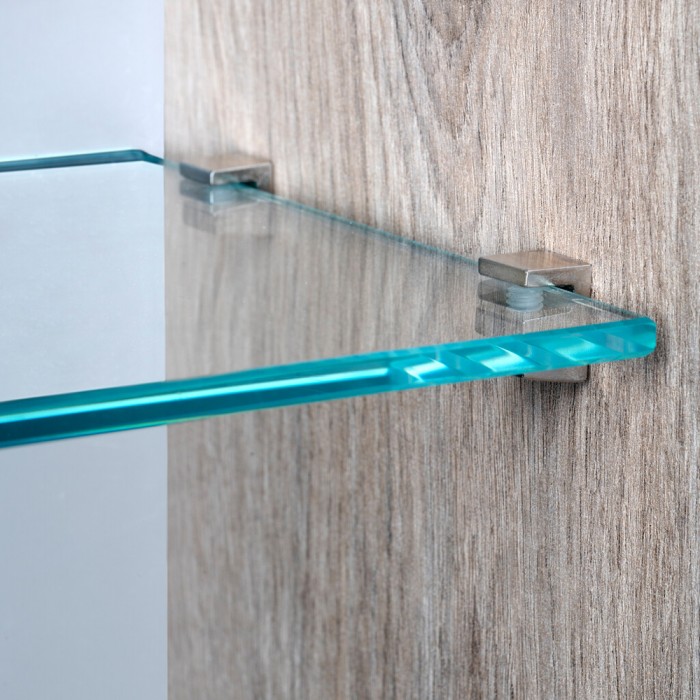 Στήριγμα Γυάλινου Ραφιού για Τοποθέτηση με Βίδα Νίκελ EMUCA Evo Glass 4008007