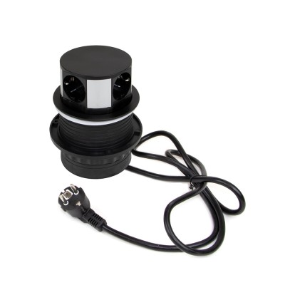 Αναδυόμενο Πολύμπριζο Push100 με 3 μπρίζες Schuko , 1 USB type A θύρα και 1 USB type C θύρα Emuca 5221214