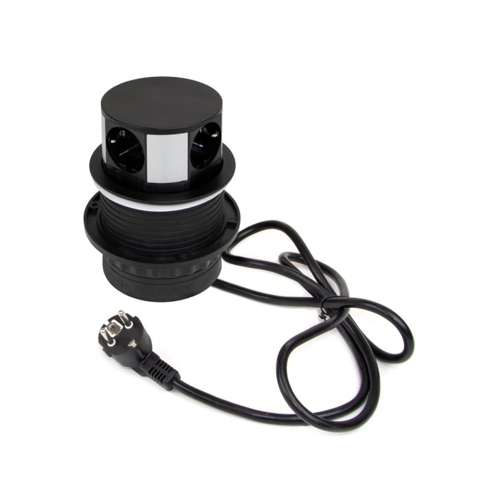 Αναδυόμενο Πολύμπριζο Push100 με 3 μπρίζες Schuko , 1 USB type A θύρα και 1 USB type C θύρα Emuca 5221214
