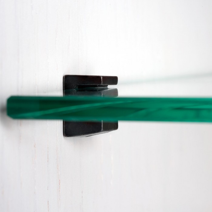 Στήριγμα Γυάλινου Ραφιού για Τοποθέτηση με Βίδα Μαύρο EMUCA Evo Glass 4008053