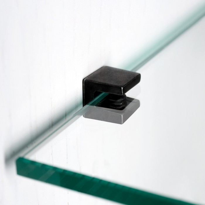 Στήριγμα Γυάλινου Ραφιού για Τοποθέτηση με Βίδα Μαύρο EMUCA Evo Glass 4008053