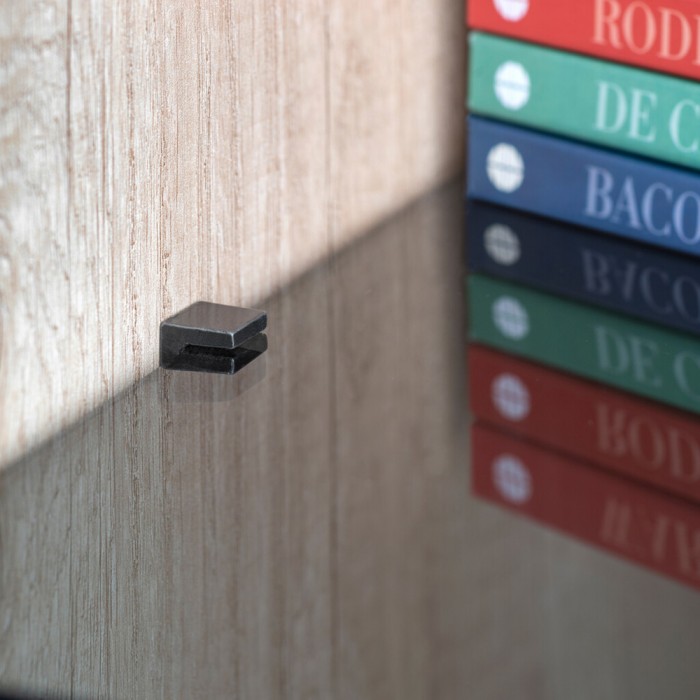 Στήριγμα Γυάλινου Ραφιού για Τοποθέτηση με Βίδα Μαύρο EMUCA Evo Glass 4008053