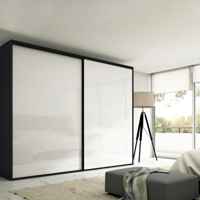 Μηχανισμός Συρόμενης Δίφυλλης ντουλάπας Emuca Placard 74 ( Προφίλ Αλουμινίου σε Χρώμα Μαύρο)