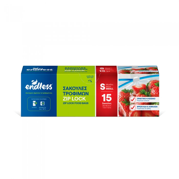 Σακούλες Τροφίμων με Zip Lock Μικρές 1L 15Τεμάχια Endless 2999110104