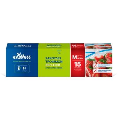 Σακούλες Τροφίμων με Zip Lock Μεσαίες 3L 15Τεμάχια Endless 2999110105