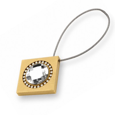 Μαγνήτης Αμπραζ Enis Φαιστός Ρουμπίνι Swarovski με ντίζα Χρυσό Ματ