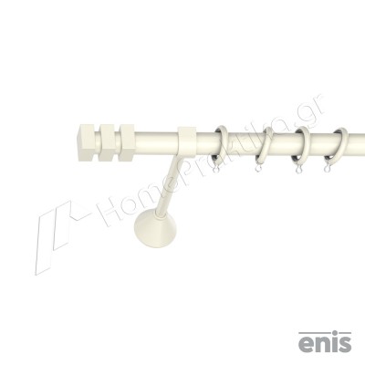 Kουρτινόξυλο Μεταλλικό Μονό Ø25 Enis STYLE σε χρώμα No30 9002