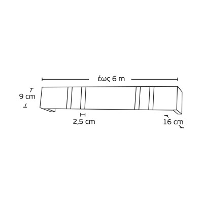Μετόπη Αλουμινίου Τετράγωνη Enis 1706.2 Νίκελ Ματ-Χρώμιο
