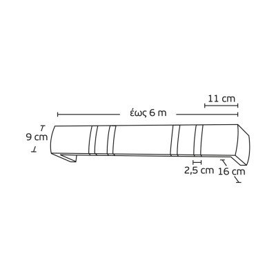 Μετόπη Αλουμινίου Οβάλ Enis 1885.2 Νίκελ Ματ-Χρώμιο