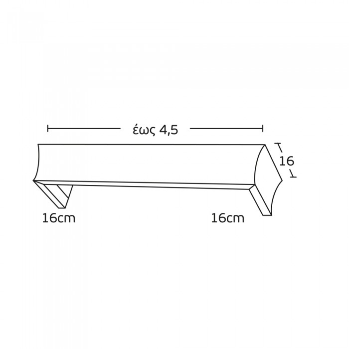 Μετόπη Αλουμινίου Οβάλ Enis 9260 Νίκελ Ματ