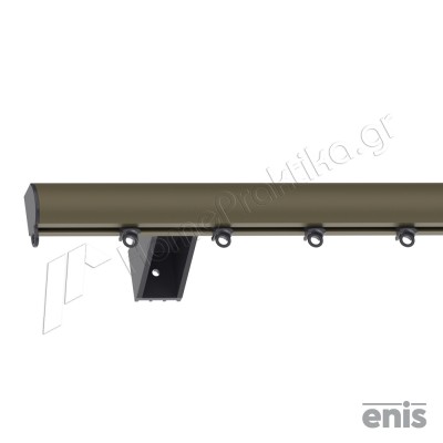 Μεταλλικός Σιδηρόδρομος Τοίχου Οβάλ Μονός Enis 47108 με Πλαστικό Στήριγμα 6cm σε χρώμα No18 5180