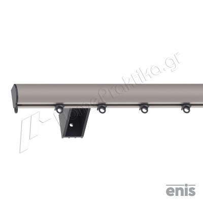 Μεταλλικός Σιδηρόδρομος Τοίχου Οβάλ Μονός Enis 47108 με Πλαστικό Στήριγμα 6cm σε χρώμα No26 5070