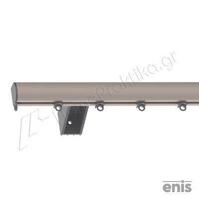 Μεταλλικός Σιδηρόδρομος Τοίχου Οβάλ Μονός Enis 47108 με Πλαστικό Στήριγμα 6cm σε χρώμα No29 5090