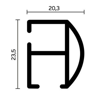 Μεταλλικός Σιδηρόδρομος Τοίχου Οβάλ Μονός Enis 47108 με Πλαστικό Στήριγμα 6cm σε χρώμα No13 5170