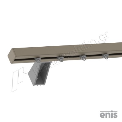 Μεταλλικός Σιδηρόδρομος Τοίχου Βαρέου Τύπου Μονός Enis 47122 με Πλαστικό Στήριγμα 6cm σε χρώμα No13 5170