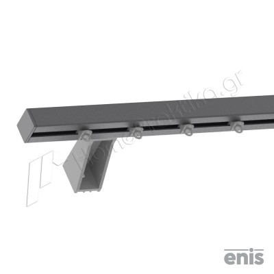 Μεταλλικός Σιδηρόδρομος Τοίχου Βαρέου Τύπου Μονός Enis 47122 με Πλαστικό Στήριγμα 6cm σε χρώμα No24 5020