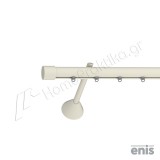 Μεταλλικός Σιδηρόδρομος Τοίχου Μονός Στρόγγυλος 47106 Ø25 Enis ΤΑΠΑ σε χρώμα No30 9002