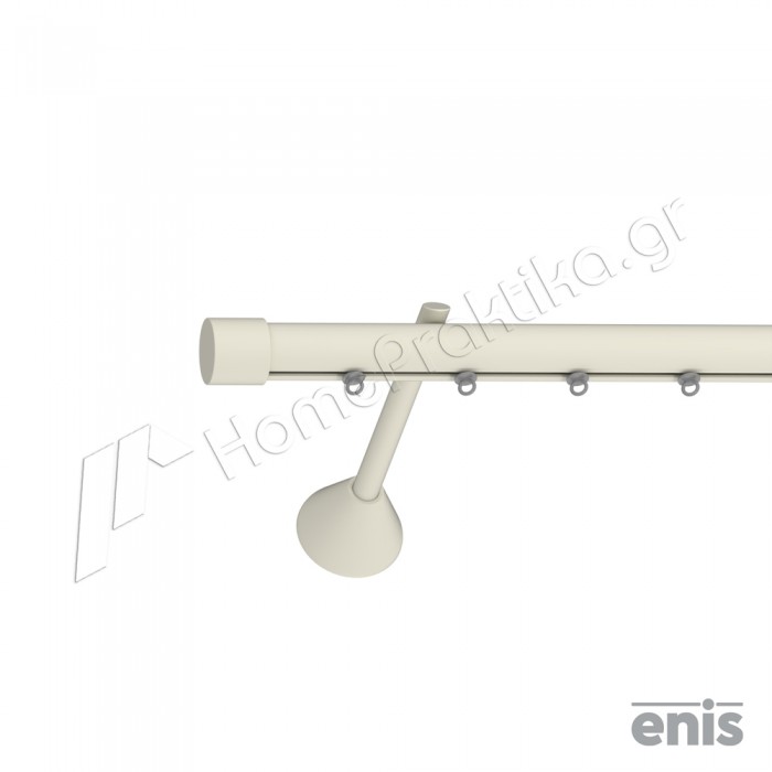 Μεταλλικός Σιδηρόδρομος Τοίχου Μονός Στρόγγυλος 47106 Ø25 Enis ΤΑΠΑ σε χρώμα No30 9002