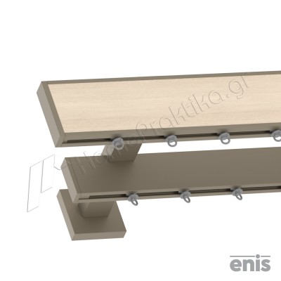 Μεταλλικός Σιδηρόδρομος Τοίχου Διπλός Προφίλ 6cm Enis NOIS με Σιδηρόδρομο PF σε χρώμα No13 5170 - G921