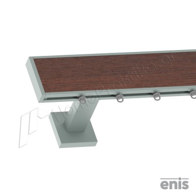 Μεταλλικός Σιδηρόδρομος Τοίχου Μονός Προφίλ 6cm Enis NOIS σε χρώμα No21 5110 - W10