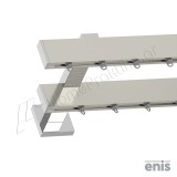 Μεταλλικός Σιδηρόδρομος Τοίχου Διπλός Προφίλ 4cm Enis PF TAPA με Σιδηρόδρομο PF σε χρώμα Νίκελ Ματ - Χρώμιο