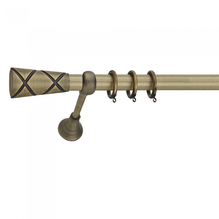 Kουρτινόξυλο Μεταλλικό Μονό Ø20 Enis ΑΡΙΖΟΝΑ σε χρώμα Αντικέ