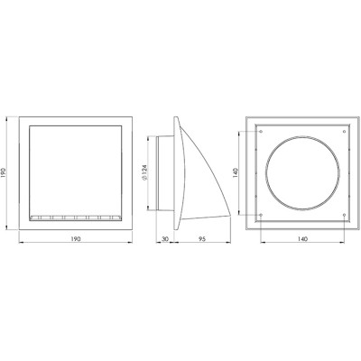 Περσίδα Εξαερισμού Πλαστική με Βαλβίδα Αντεπιστροφής για Σωλήνα Ø125 190x190mm Καφέ Europlast ND12FVB 271904