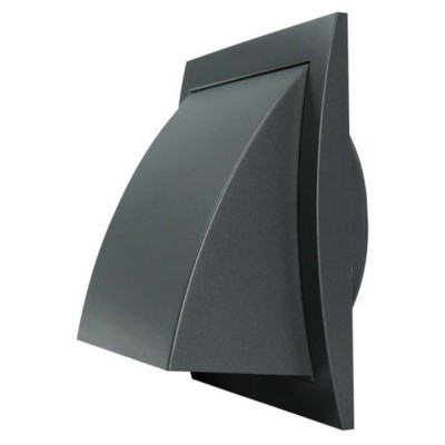 Περσίδα Εξαερισμού Πλαστική με Βαλβίδα Αντεπιστροφής για Σωλήνα Ø100 153x148mm Ανθρακί Europlast ND10FVA 271898