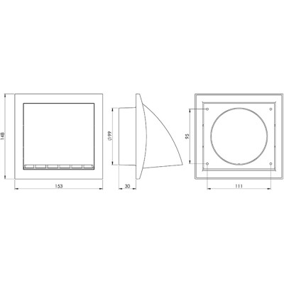 Περσίδα Εξαερισμού Πλαστική με Βαλβίδα Αντεπιστροφής για Σωλήνα Ø100 153x148mm Ανθρακί Europlast ND10FVA 271898