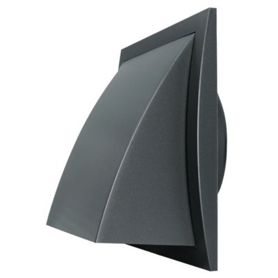 Περσίδα Εξαερισμού Πλαστική με Βαλβίδα Αντεπιστροφής για Σωλήνα Ø125 190x190mm Μαύρη Europlast ND12FVA 271903