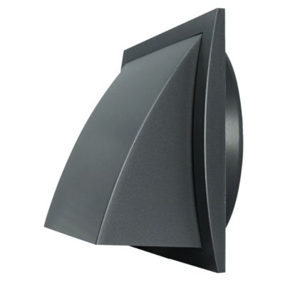 Περσίδα Εξαερισμού Πλαστική με Βαλβίδα Αντεπιστροφής για Σωλήνα Ø150 190x190mm Ανθρακί Europlast ND15FVA 271907