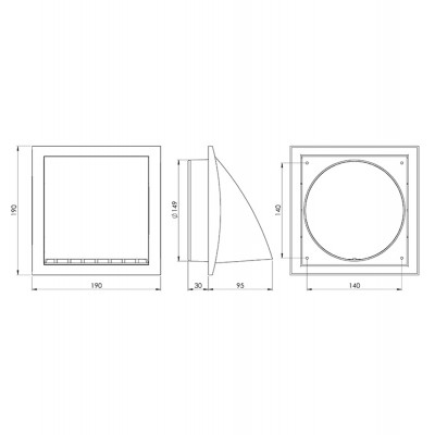 Περσίδα Εξαερισμού Πλαστική με Βαλβίδα Αντεπιστροφής για Σωλήνα Ø150 190x190mm Ανθρακί Europlast ND15FVA 271907