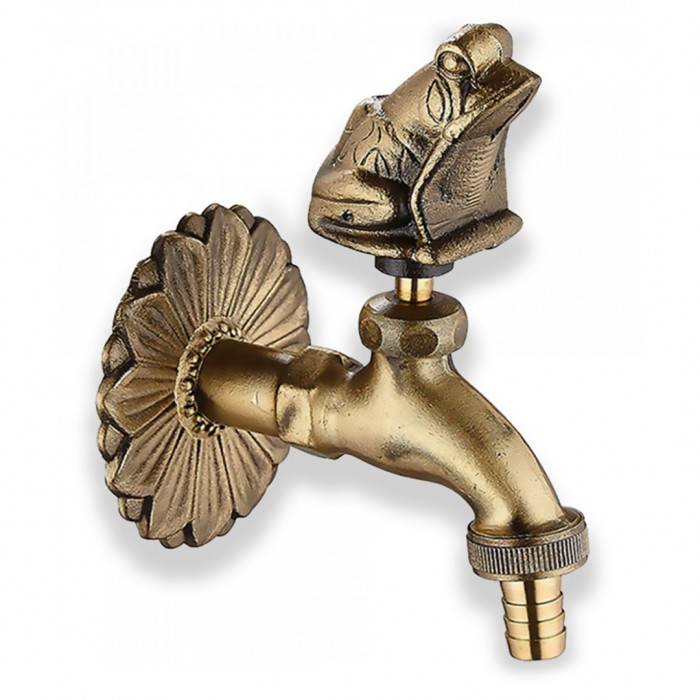 Διακοσμητική Βρύση Ορειχάλκινη με Βάτραχο 12,5x16εκ. Οξυδέ Eurovalves