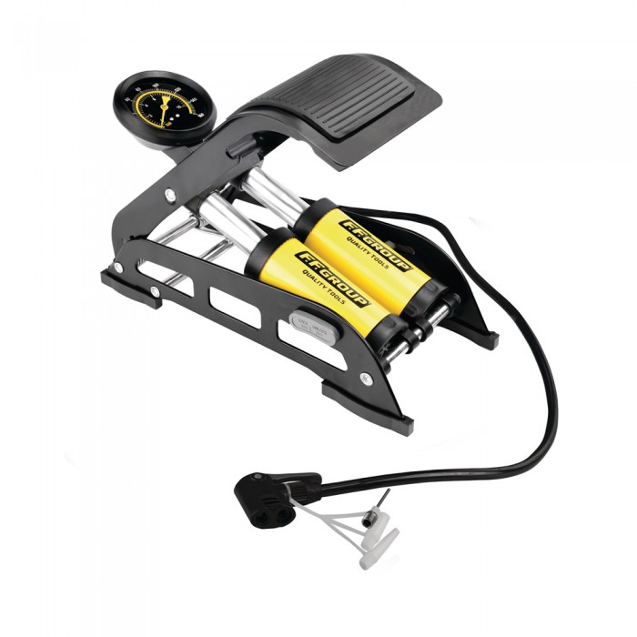 Τρόμπα Ποδιού Διπλή, Με Μανόμετρο Ακριβείας F.F. Group 45509