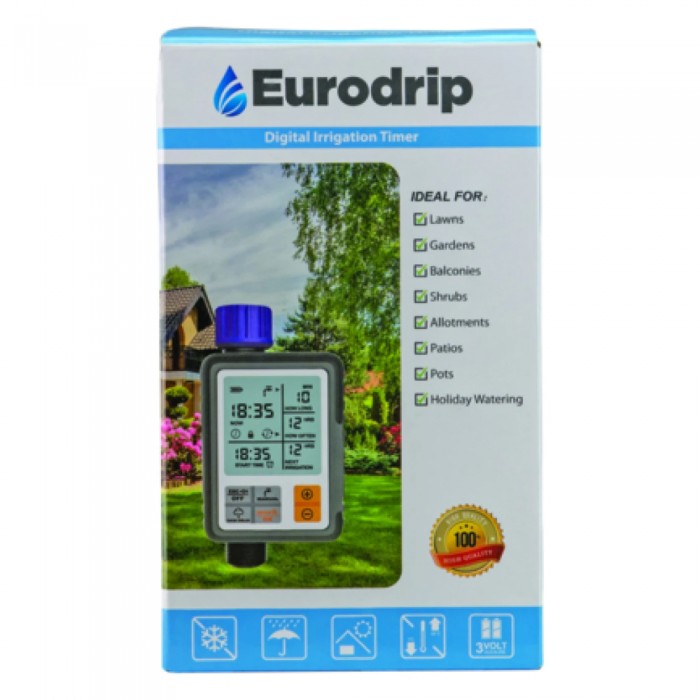 Προγραμματιστής Ποτίσματος Ψηφιακός Μπαταρίας 2xΑΑ EURODRIP 101068151 48301