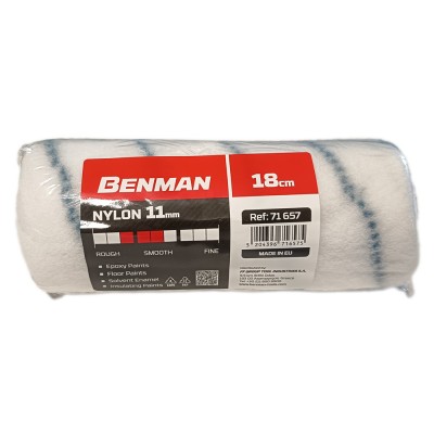 Ρολό Ειδικών Εφαρμογών με Μήκος 18cm Διάμετρο Ø74mm και Ύψος Πέλους 11mm BENMAN NYLON 71657