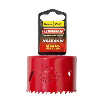 Ποτηροτρύπανο Bi-Metal Cobalt 8%, 4/6 Tpi D:64mm Benman 74221
