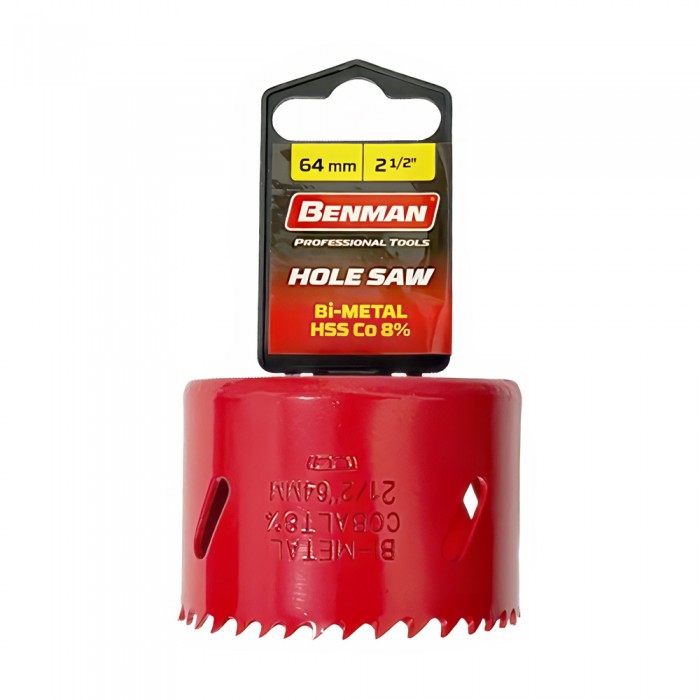 Ποτηροτρύπανο Bi-Metal Cobalt 8%, 4/6 Tpi D:64mm Benman 74221