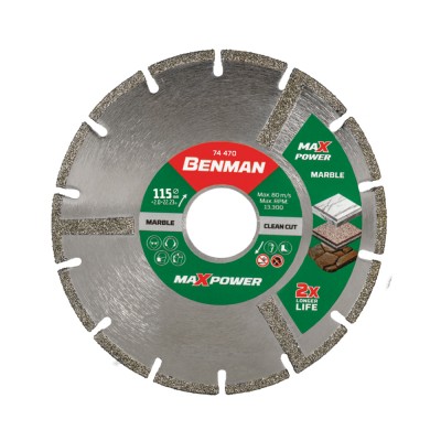Δίσκος Διαμαντέ Κοπής Μαρμάρου 115mm Benman Maxpower 74470