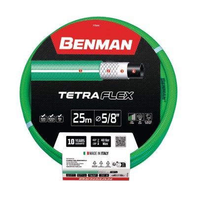 Λάστιχο Ποτίσματος 5/8" 25m Πίεσης Max 36bar Benman TETRA FLEX 77144