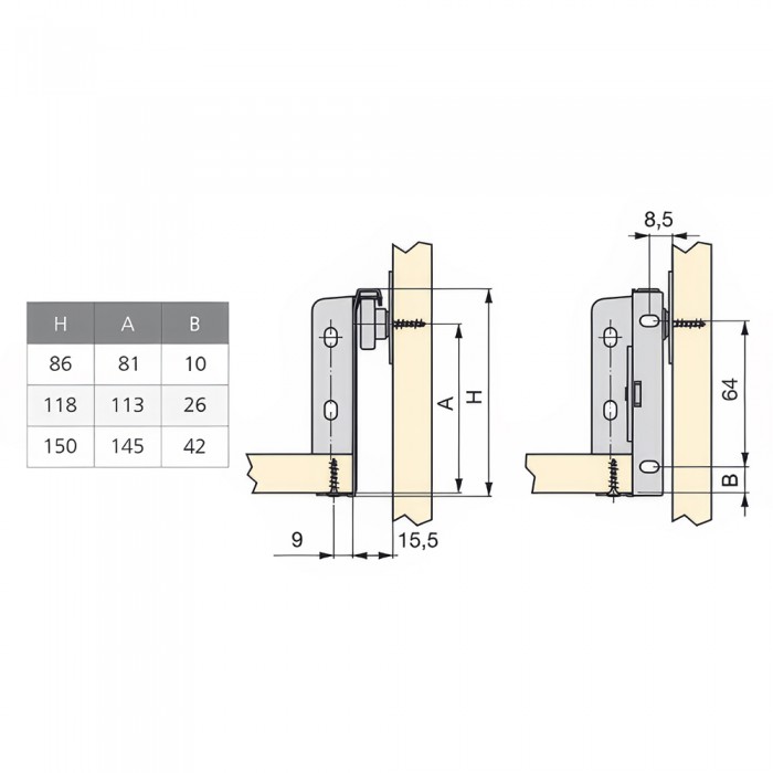 Μεταλλικά Πλαϊνά Συρταριού FGV με ύψος 15cm και βάθος 55cm σε χρώμα Λευκό