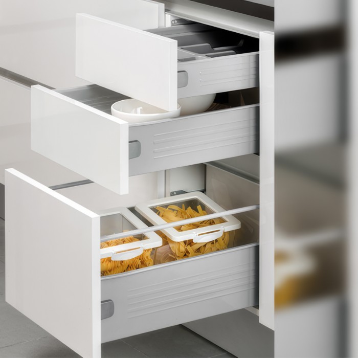 Μεταλλικά Πλαϊνά Συρταριού FGV με ύψος 15cm και βάθος 55cm σε χρώμα Λευκό