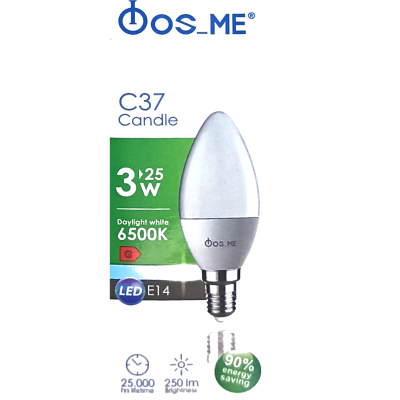 Λάμπα Κερί Led Fos_Me 3W 6500K Ψυχρό Λευκό Φως E14  (Μικρό Βιδωτό Ντουί) 44-04704