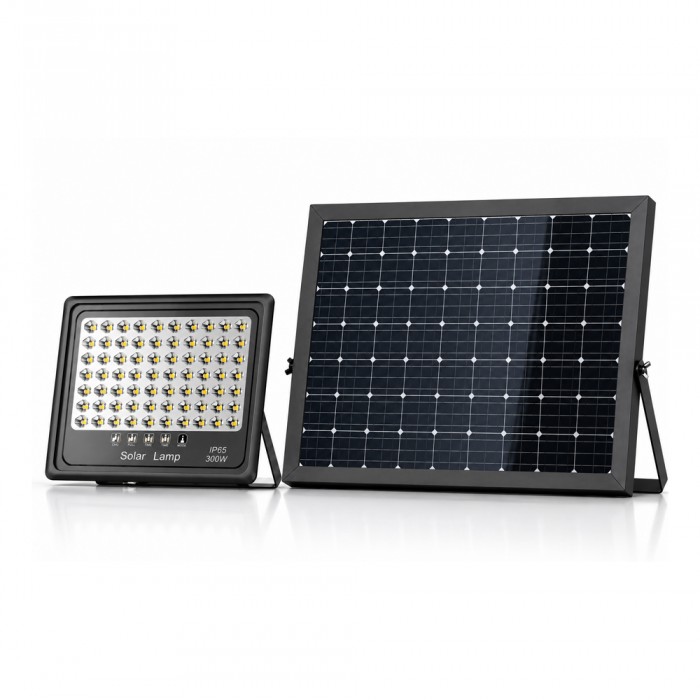 Ηλιακός Προβολέας LED 300W 2450lm 3CCT IP65 με Πάνελ 25W Μαύρος ΦOS_ME 47-00725
