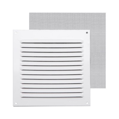 Περσίδα Εξαερισμού Αλουμινίου Τετράγωνη με Σίτα 200x200mm Λευκή FEPRE 002752