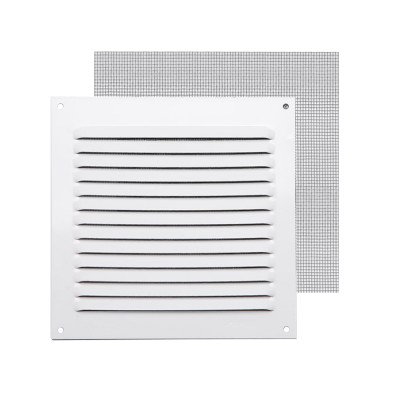 Περσίδα Εξαερισμού Αλουμινίου Τετράγωνη με Σίτα 170x170mm Λευκή FEPRE 002813