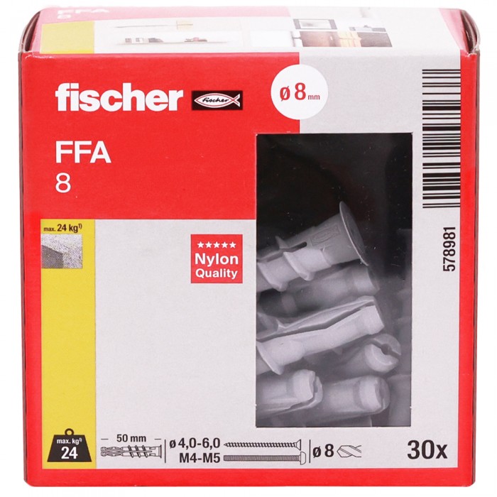 Βύσμα Πορομπετόν Fischer FFA 8 578981 Κουτί 30 Τεμάχια