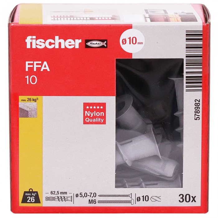 Βύσμα Πορομπετόν Fischer FFA 10 578982 Κουτί 30 Τεμάχια