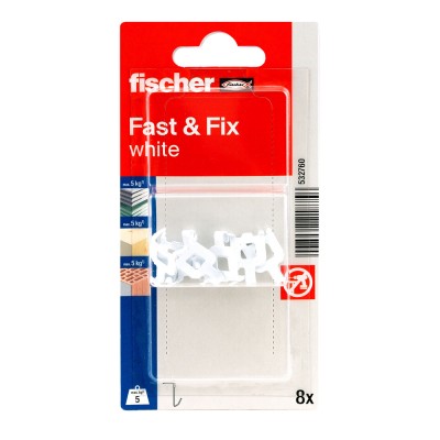 Άγκιστρο τοίχου Λευκό σε blister Fischer Fast & Fix 532760