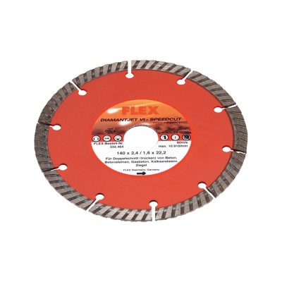 Διαμαντόδισκος για Καθαρές Τομές σε Τοίχους από Τούβλα, Σκυρόδεμα και Πορομπετόν Ø140mm FLEX DIAMANTJET VI - SPEEDCUT Ø140 334464